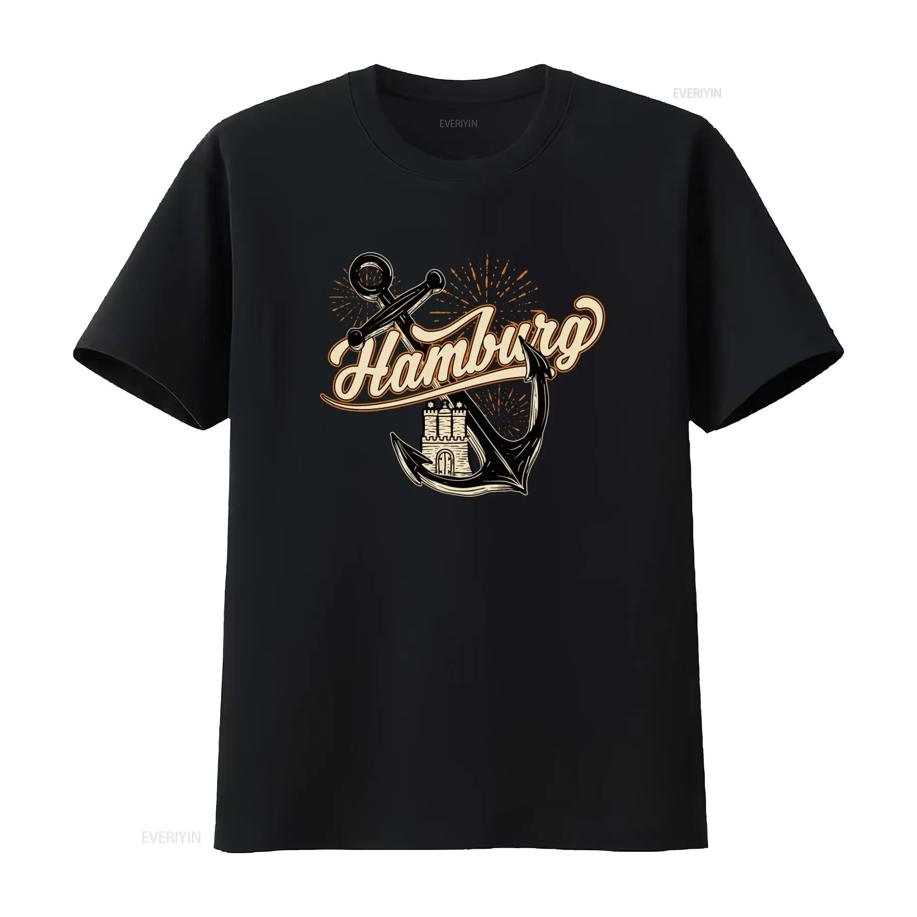 Vintage Fashion Hamburg - Mens Hamburg Anchor Print T Shirt