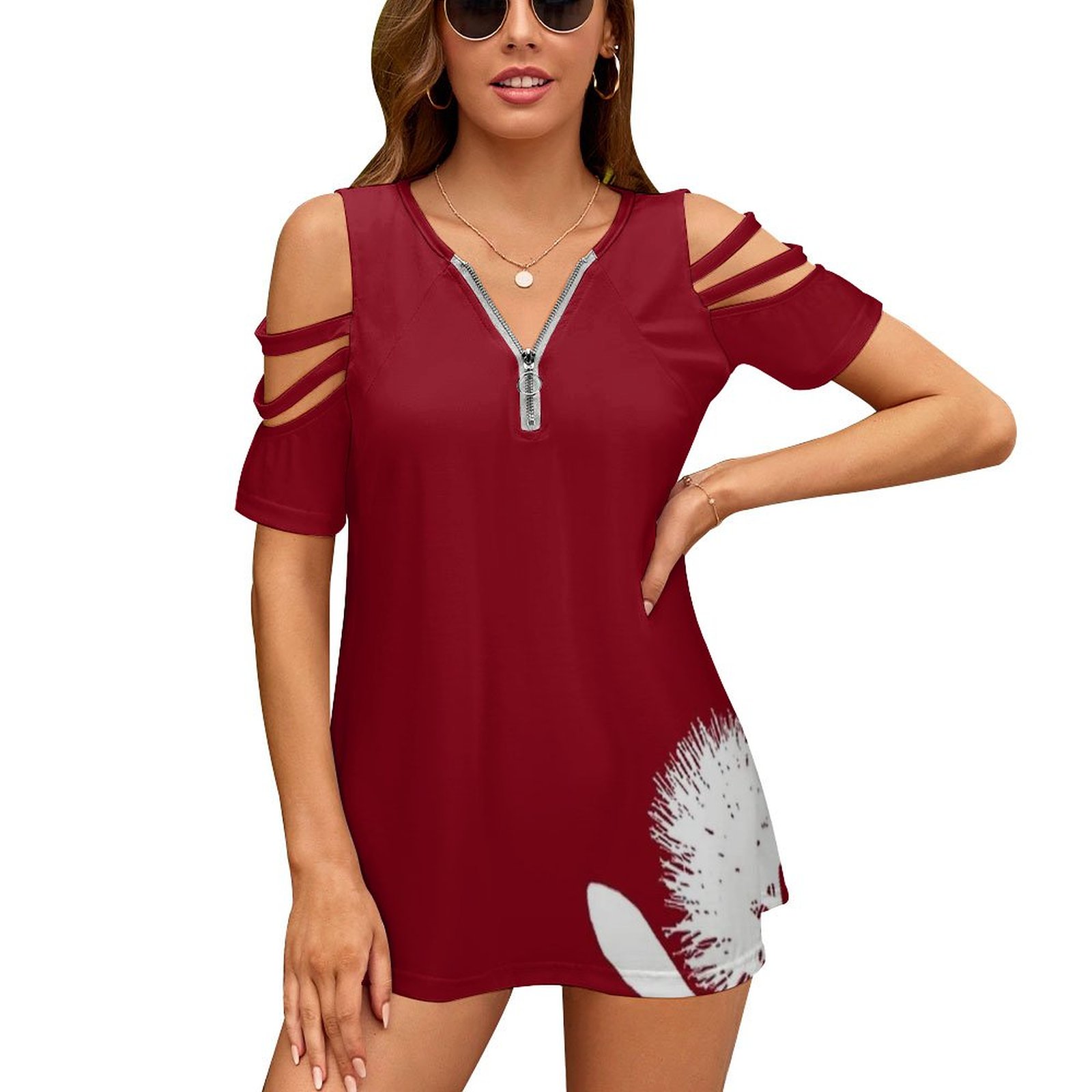 Vintage Fashion Nz - Pohutukawa-White On Red Women Zipper Sexy