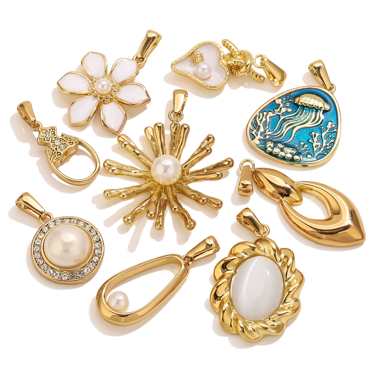 Vintage Fashion Stores - 1Pcs 18K Gold Plated Stainless Steel