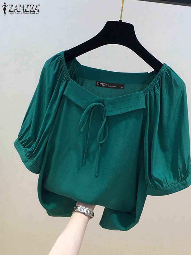 Vintage Fashion Style Female - ZANZEA Korean Style Solid Blouse Fashion