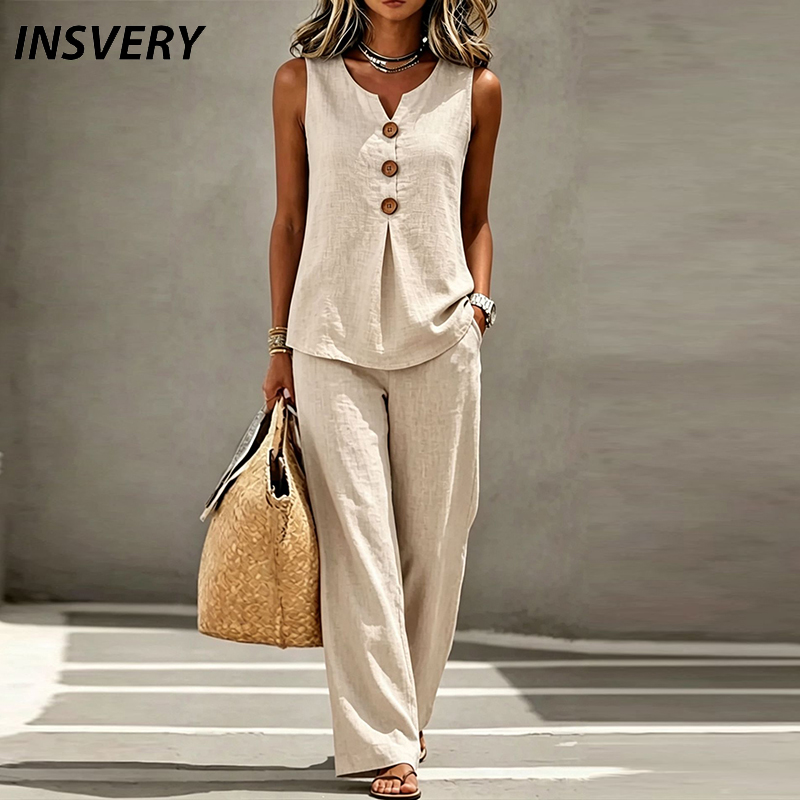 V Vintage Fashion - Summer Sleeveless V Neck Button Vest