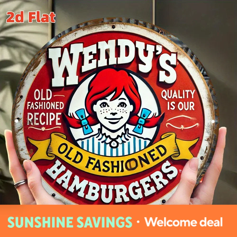 Vintage Fashion Hamburg - Vintage Wendy's Old Fashioned Hamburgers Round