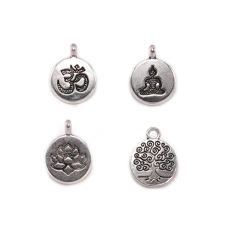 Vintage Fashion Nz - 10pcs/lot Antique Chakra Charm Yoga OM