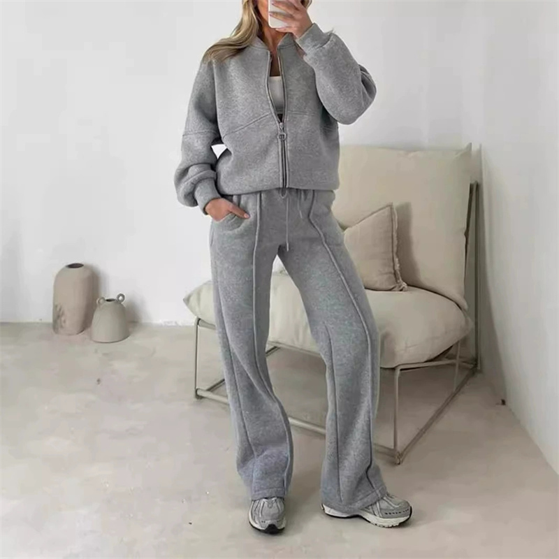 2025 Sweatshirt Two-piece Suit - Wide Leg Trouser 70S 评论和价格