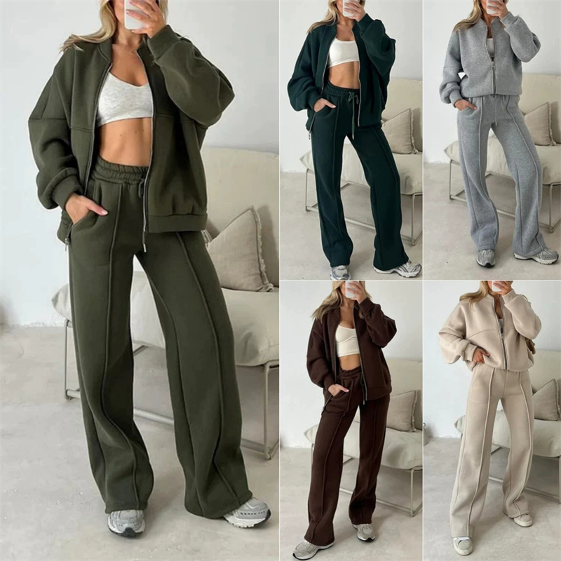 2025 Sweatshirt Two-piece Suit - Wide Leg Trouser 70S 评论和价格