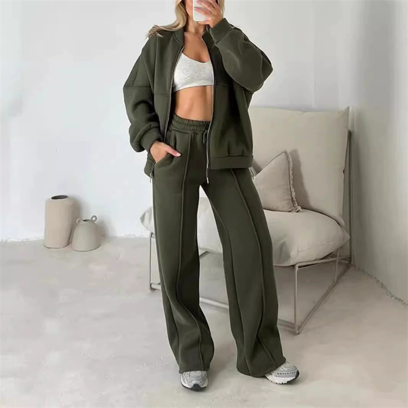 2025 Sweatshirt Two-piece Suit - Wide Leg Trouser 70S 评论和价格