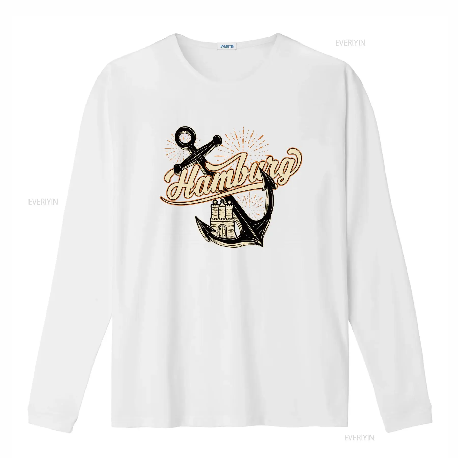 Mens Hamburg Anchor Print T Sh - Vintage Fashion Hamburg 评论和价格