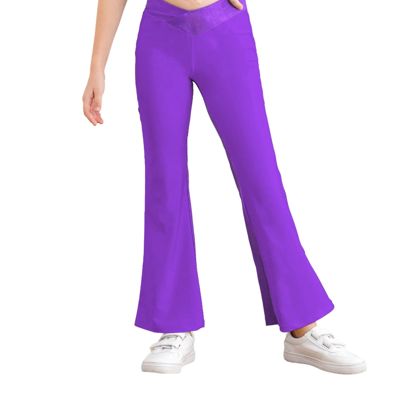 Kids Girls Shiny Flared Trouse - Wide Leg Trouser 70S 评论和价格