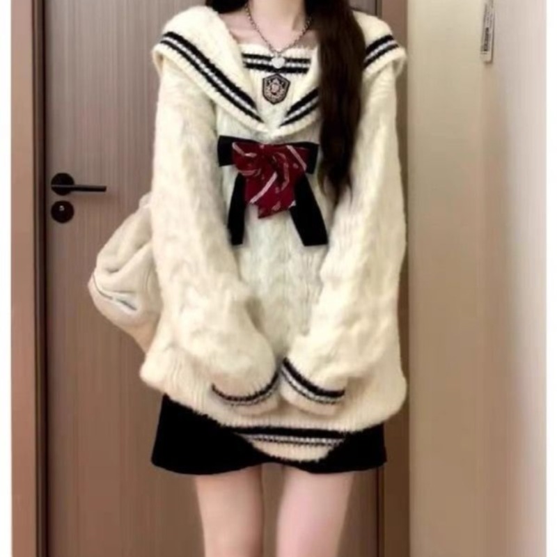 Ezgaga Knitted Sweater Women P - Vintage Fashion Style Female 评论和价格