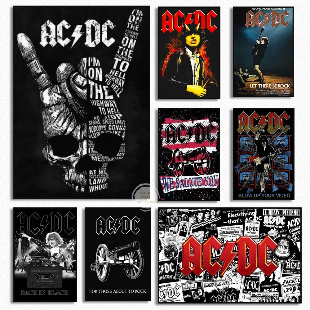 ACDC Band Poster  Black and Wh - Vintage Fashion Illustrations 评论和价格