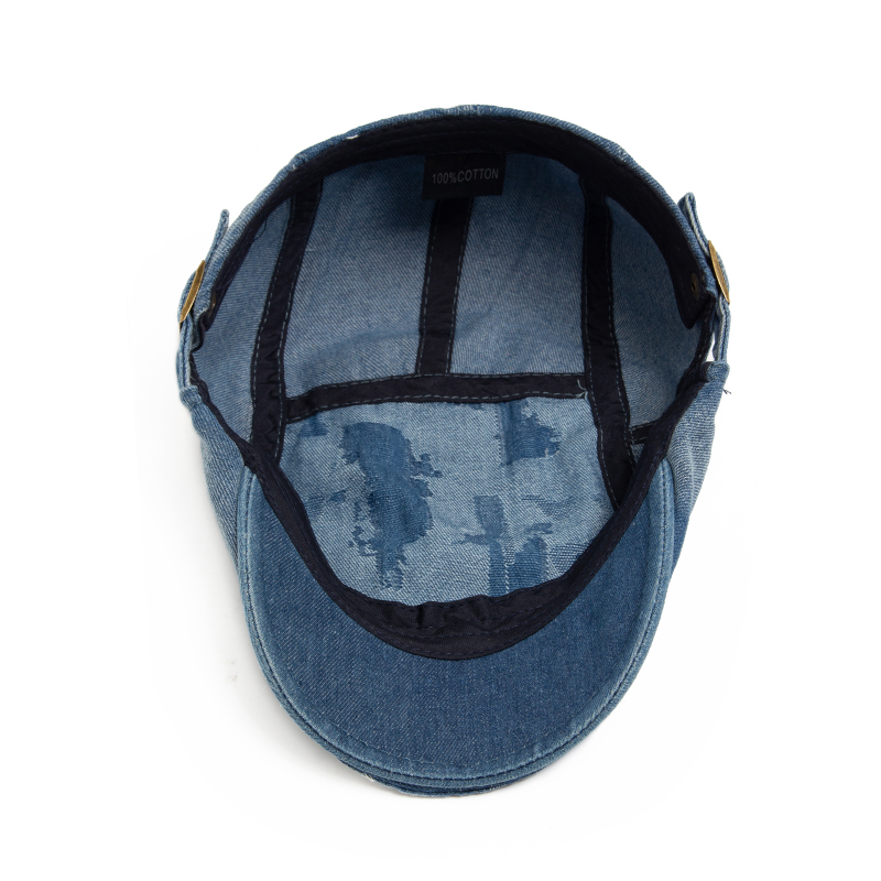 Fashion Men Ripped Denim Beret - Vintage Fashion Nz 评论和价格