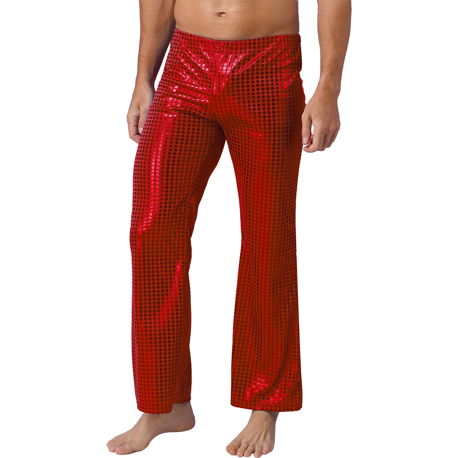 Mens 70s Shiny Sequins Hip Hop - Wide Leg Trouser 70S 评论和价格