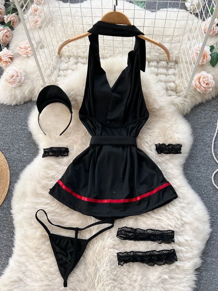 Erotic Fashion Sexy Halter Lin - V Vintage Fashion 评论和价格