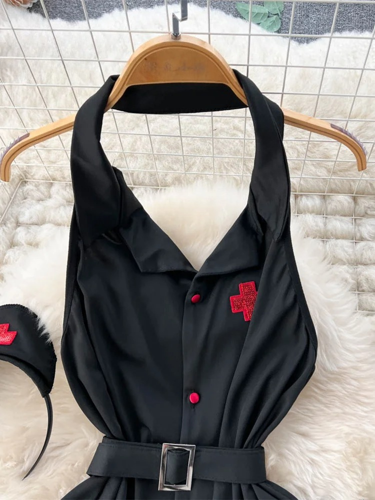 Erotic Fashion Sexy Halter Lin - V Vintage Fashion 评论和价格