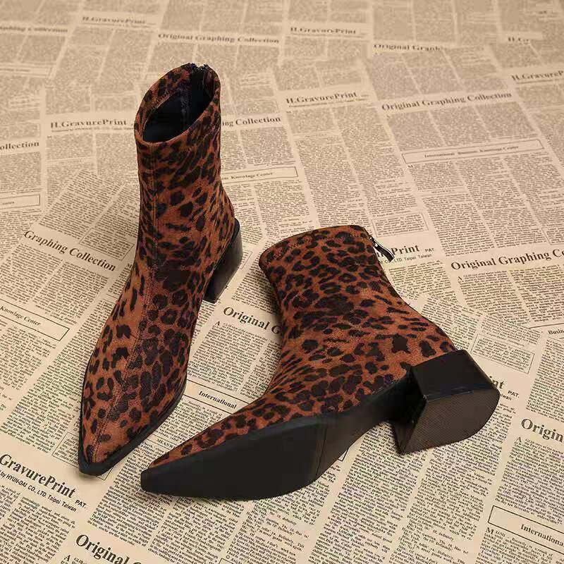 New Low Heel Women Mordern Ank - Vintage Fashion Style Female 评论和价格