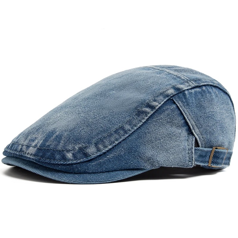 Adjustable Denim Cotton Beret  - Vintage Fashion Nz 评论和价格