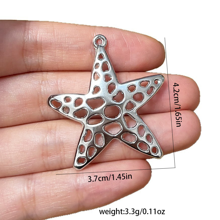 4Pcs Silvery Starfish Sea Star - Vintage Fashion Stores 评论和价格
