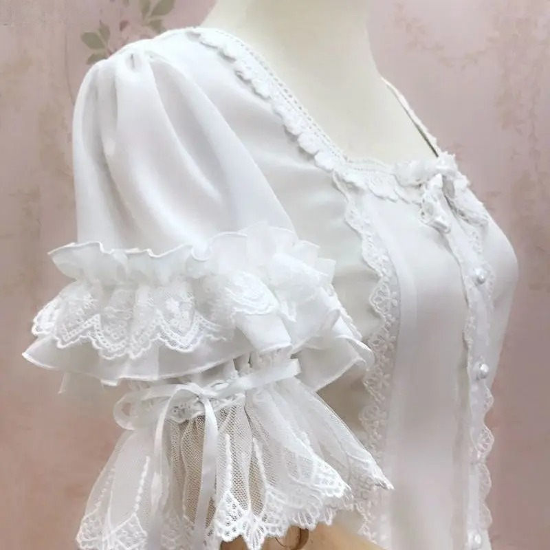 Vintage Y2K Lolita Style Blous - Vintage Fashion Style Female 评论和价格