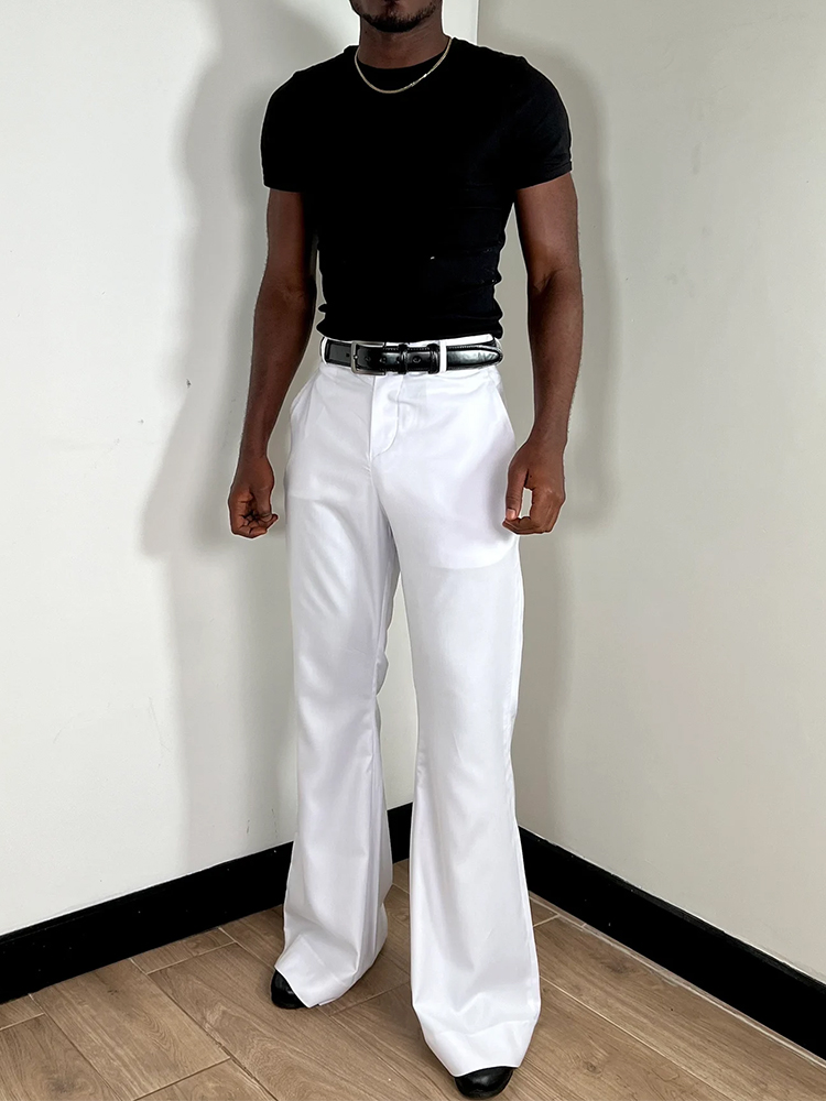 Stylish Bell Bottom Mens Slim  - Wide Leg Trouser 70S 评论和价格
