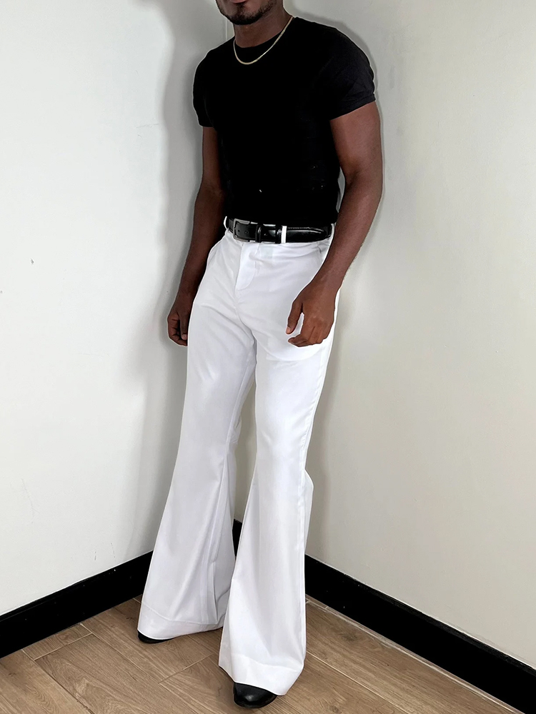 Stylish Bell Bottom Mens Slim  - Wide Leg Trouser 70S 评论和价格