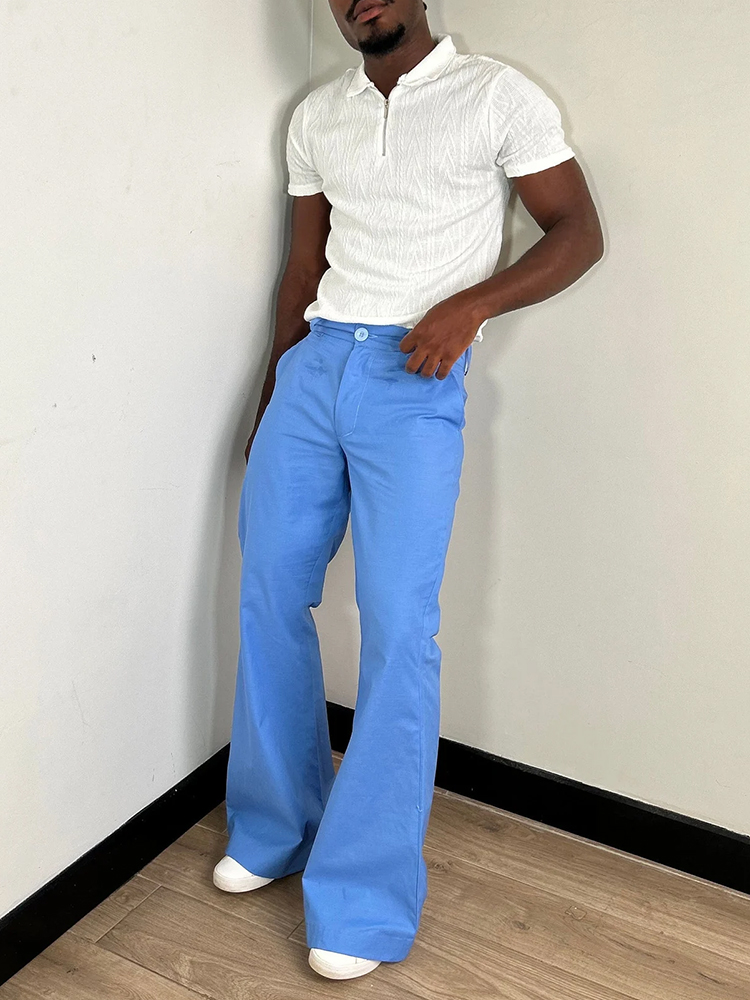 Stylish Bell Bottom Mens Slim  - Wide Leg Trouser 70S 评论和价格