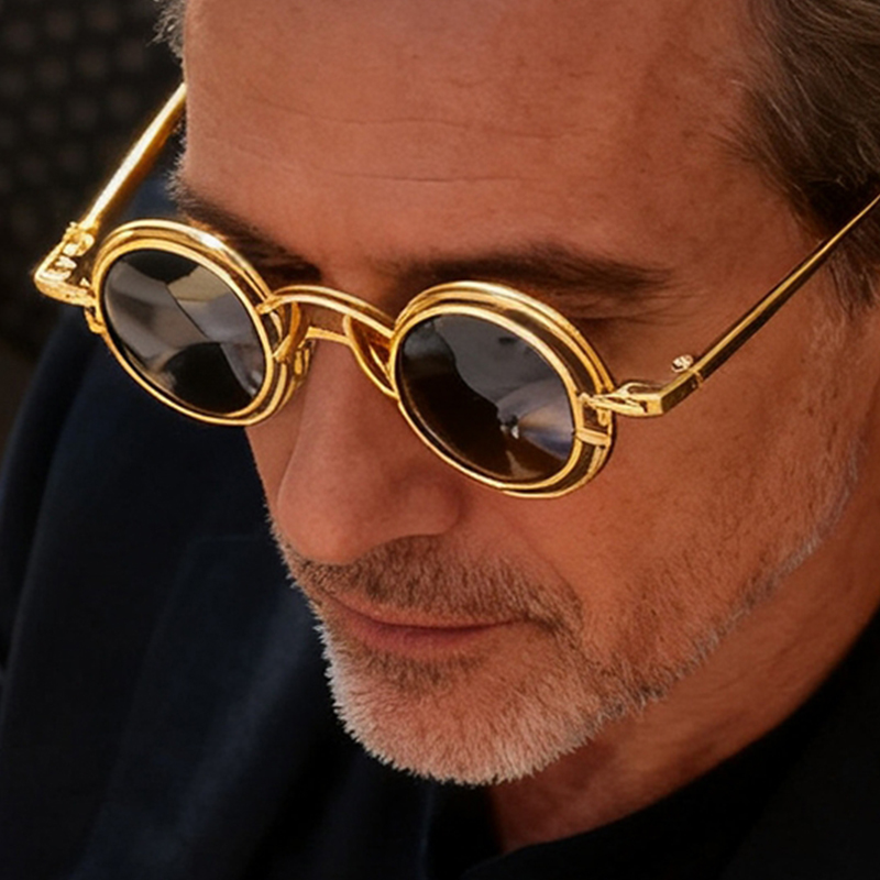 Metal Rotundity Punk Sunglasse - Vintage Fashion Vogue 评论和价格