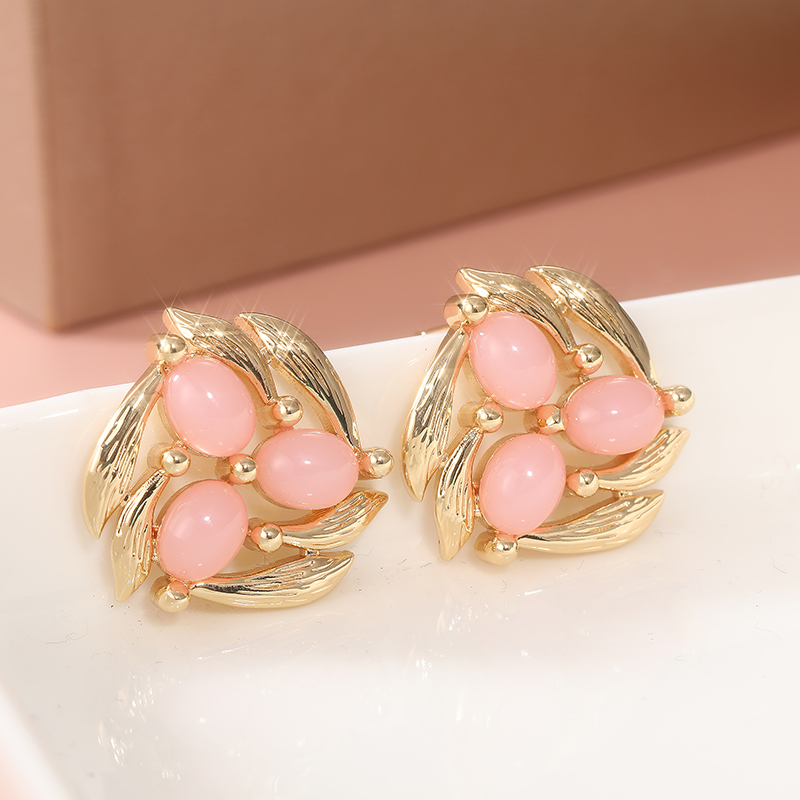 Vintage Inlay Pink Stone Flowe - Vintage Fashion Vogue 评论和价格