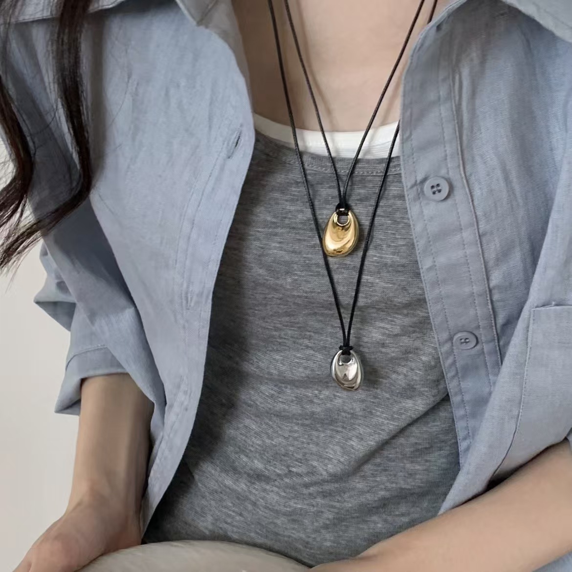 Korean Black Skin Rope Silver  - Vintage Fashion Trends 2026 评论和价格
