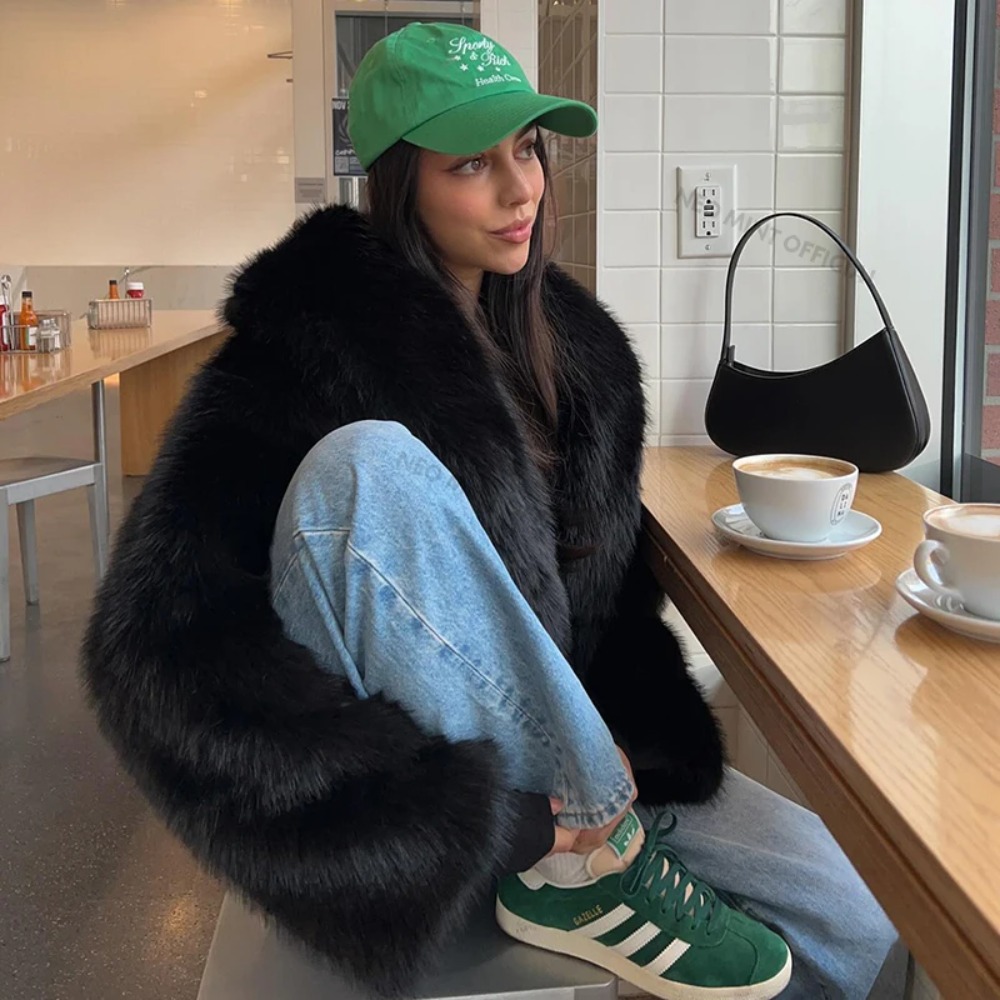 Faux Fur Coat Fashion Shawl Co - Vintage Fashion Store 评论和价格