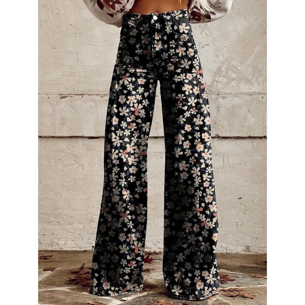 Women's Cute Retro Wave Daisy  - Wide Leg Trouser 70S 评论和价格